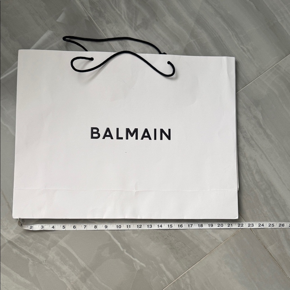 Balmain White Bag with Black Logo